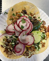 Street tacos with radish and onion